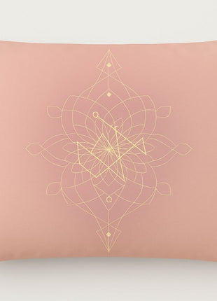 “I restore my inner child’s joy.” Indian Pink Organic mulberry silk pillowcase with embossed magic sigil