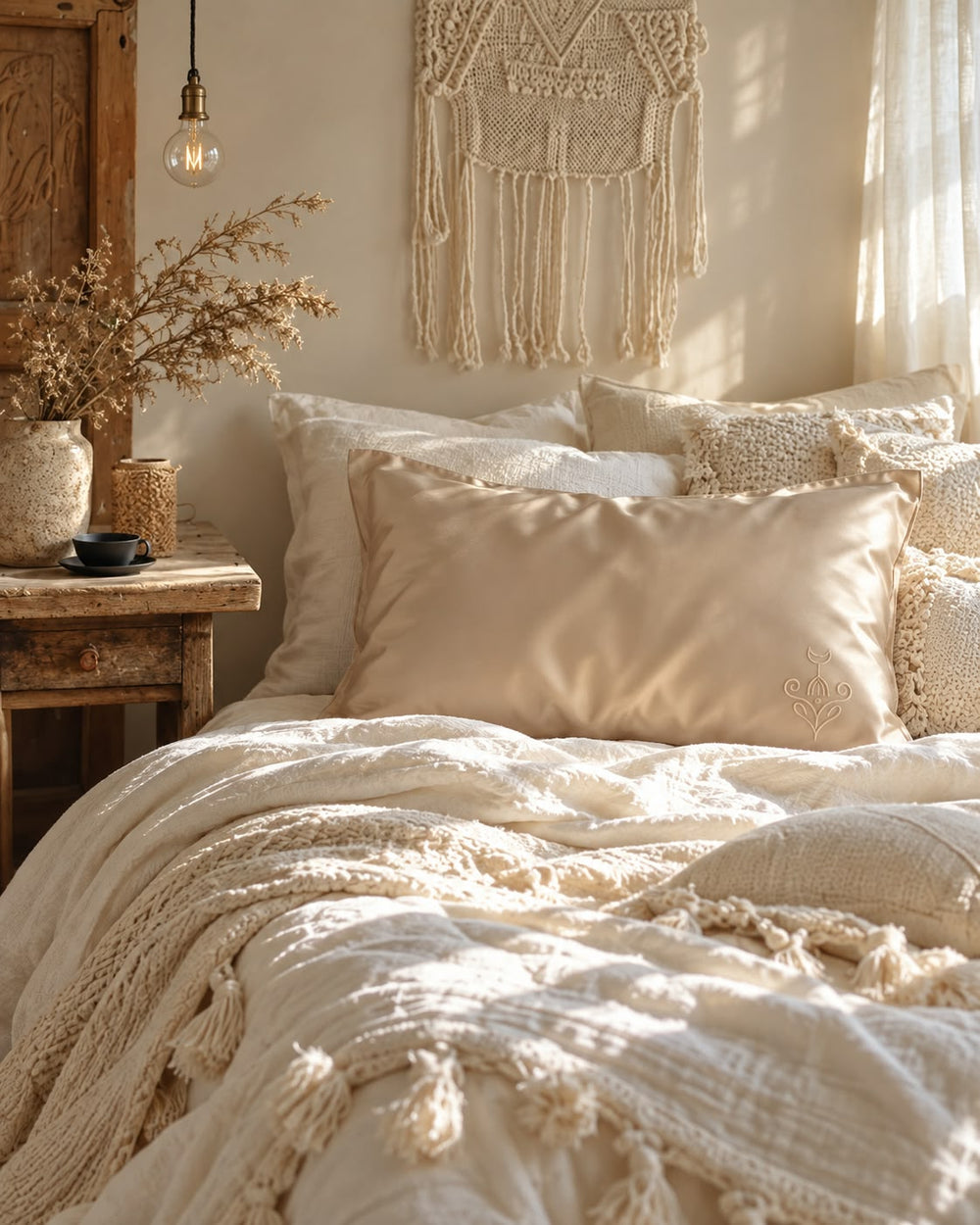 Sand silk pillowcase