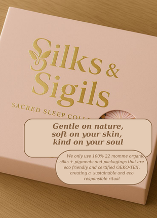 "I allow myself to exist as I am " *** Lagoon Blue Organic mulberry silk pillowcase with embossed magic sigil