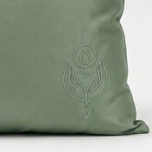 "IN GOOD HANDS" silk pillowcase with sigil
