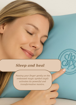 "I allow myself to exist as I am " *** Lagoon Blue Organic mulberry silk pillowcase with embossed magic sigil